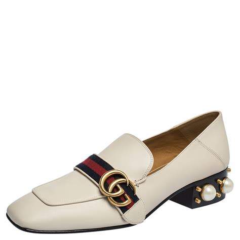 gucci pearl loafer white|gucci women's loafers.